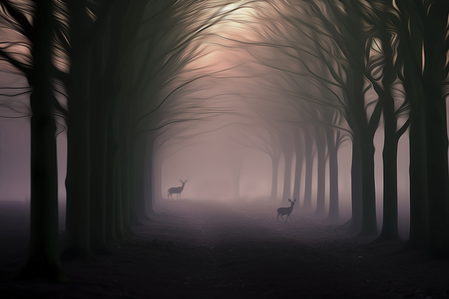 Deers_In_Wood_Lane_I